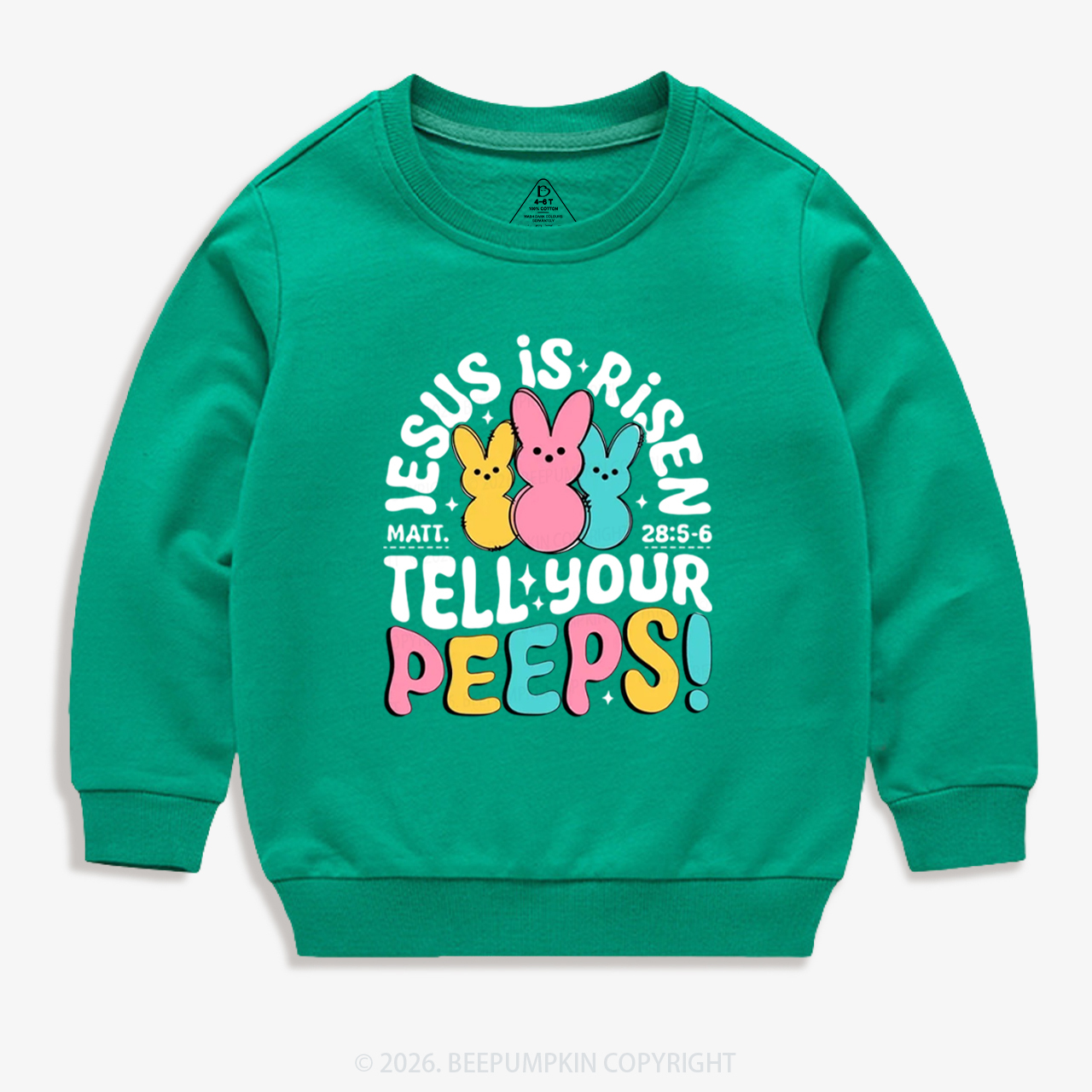 Jesus Is Risen Tell Your Peeps Easter Kid's Sweatshirt