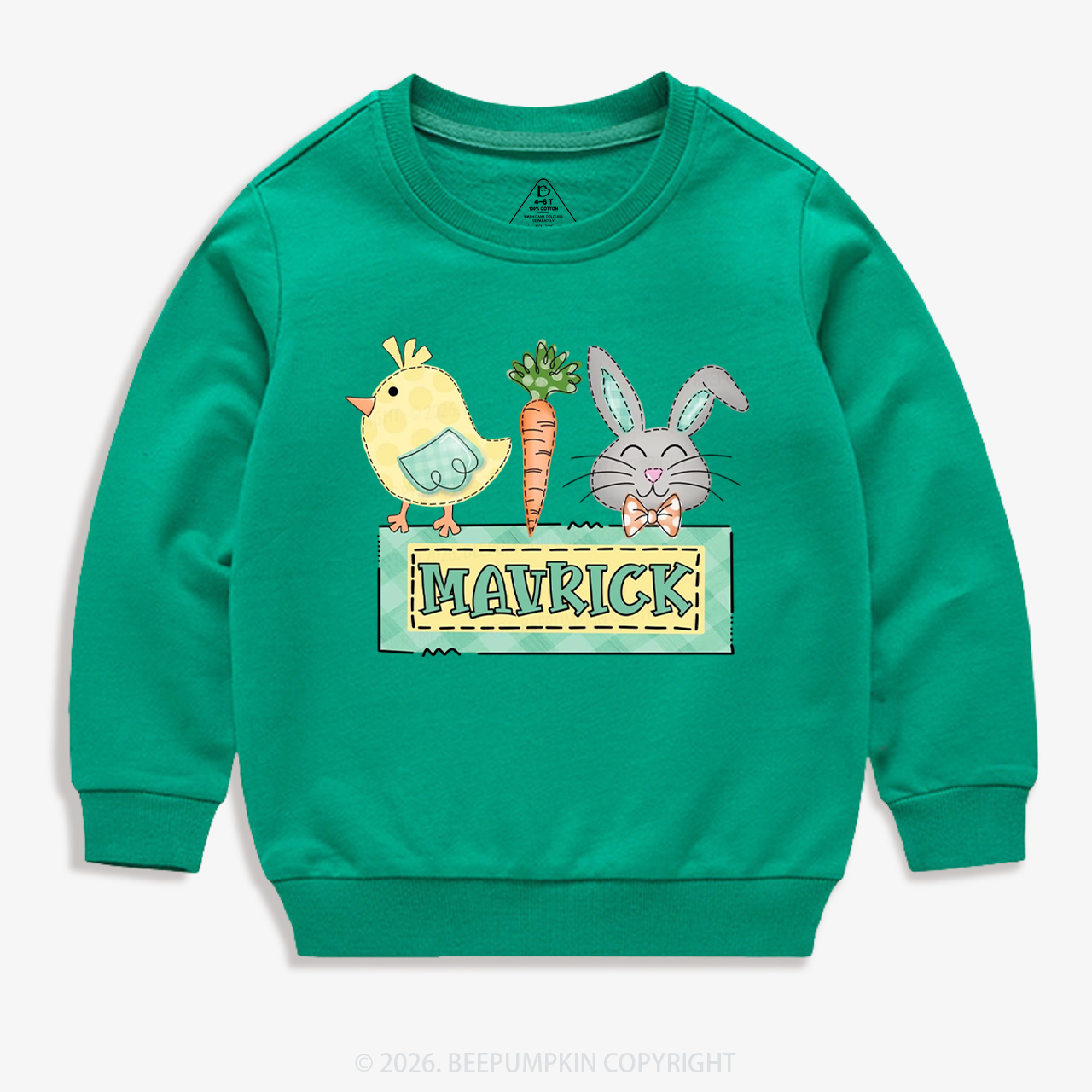 Personalized Name Easter Bunny Carrot Kid's Sweatshirt