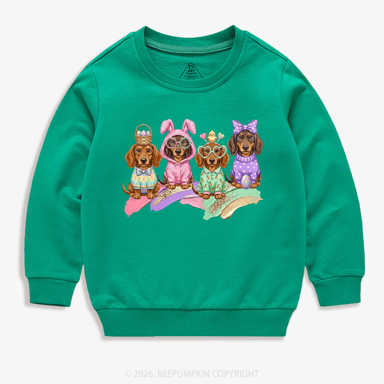 Easter Dog Cute Dachshund Kid's Sweatshirt