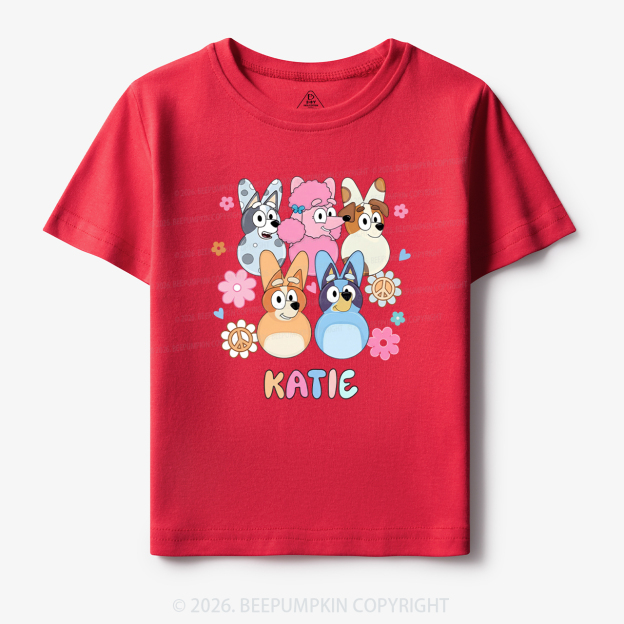 Personalized Cartoon Dog Easter Toddler&Kid's Tees