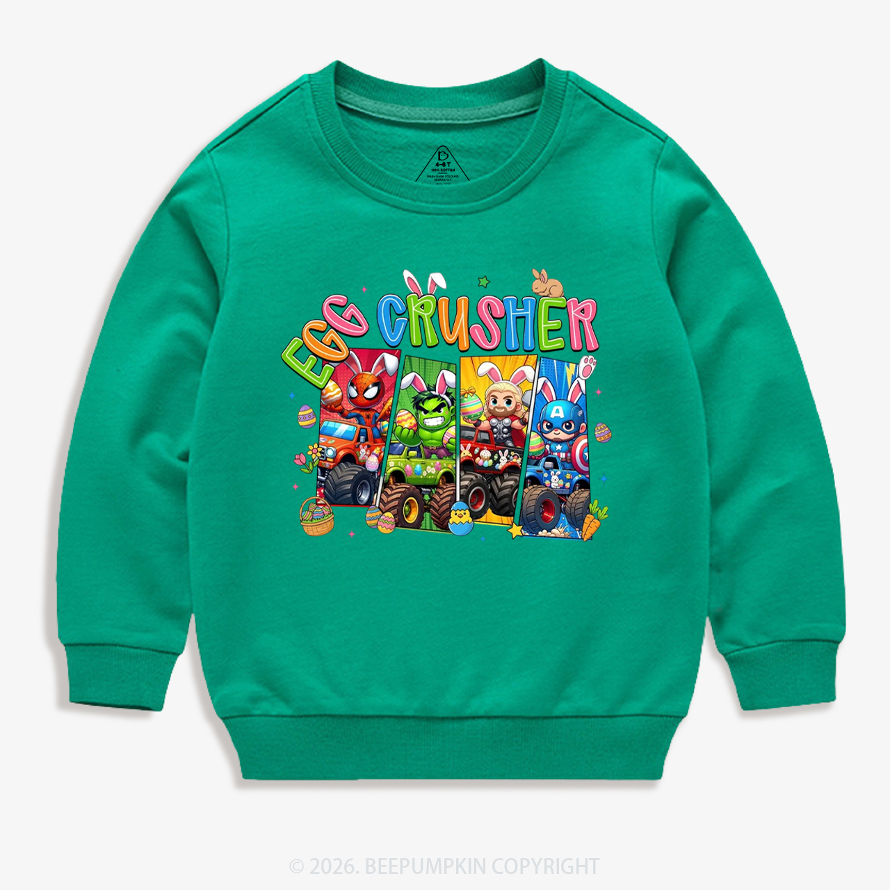 Easter Truck Egg Crusher Kid's Sweatshirt