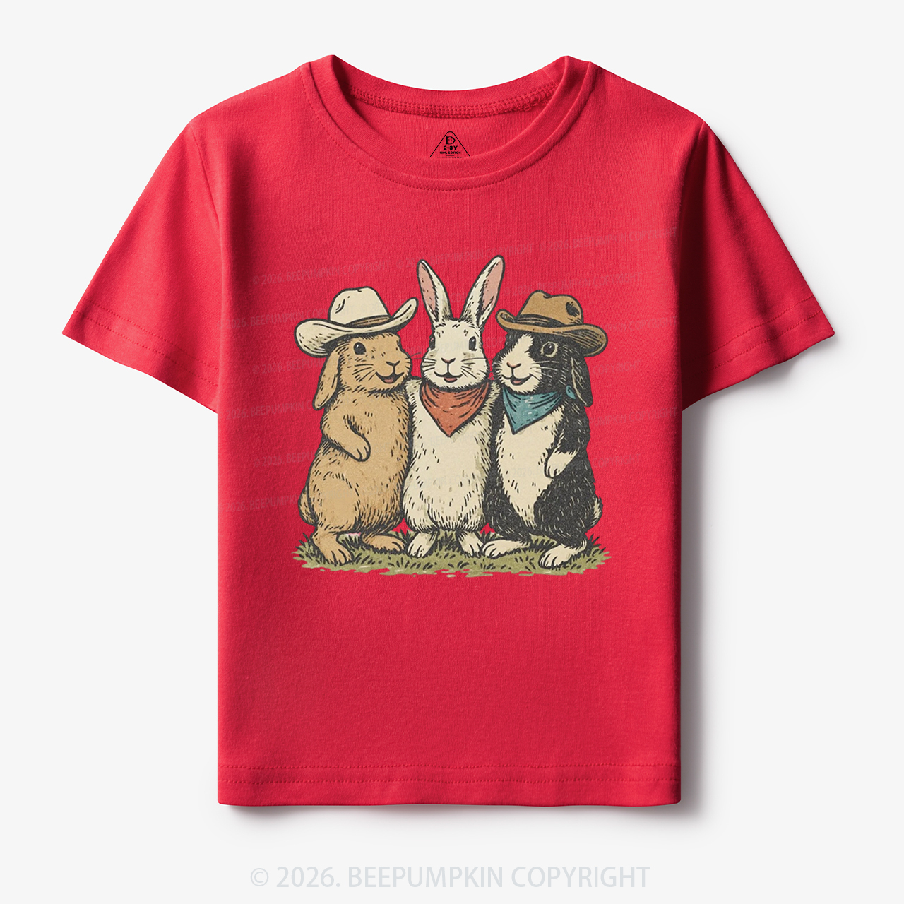 Western Bunnies Easter Toddler&Kid's Tees