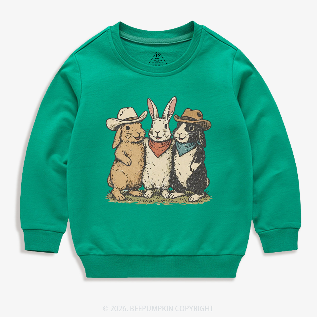 Western Bunnies Easter Kid's Sweatshirt