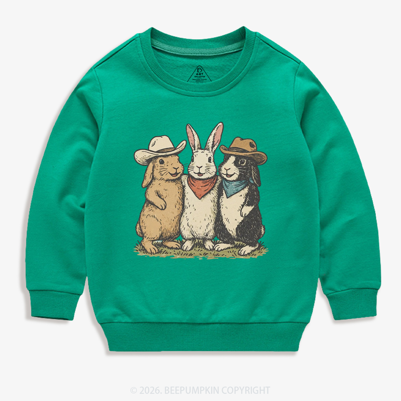 Western Bunnies Easter Kid's Sweatshirt