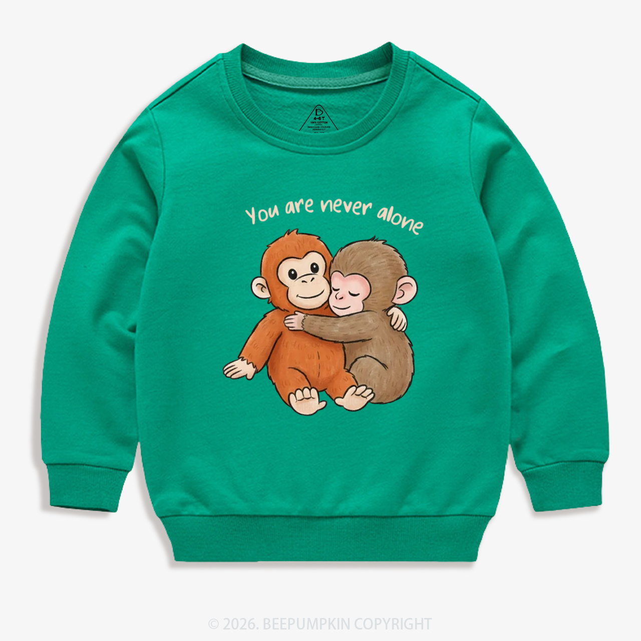 You Are Never Alone Punch Monkey Kid's Sweatshirt