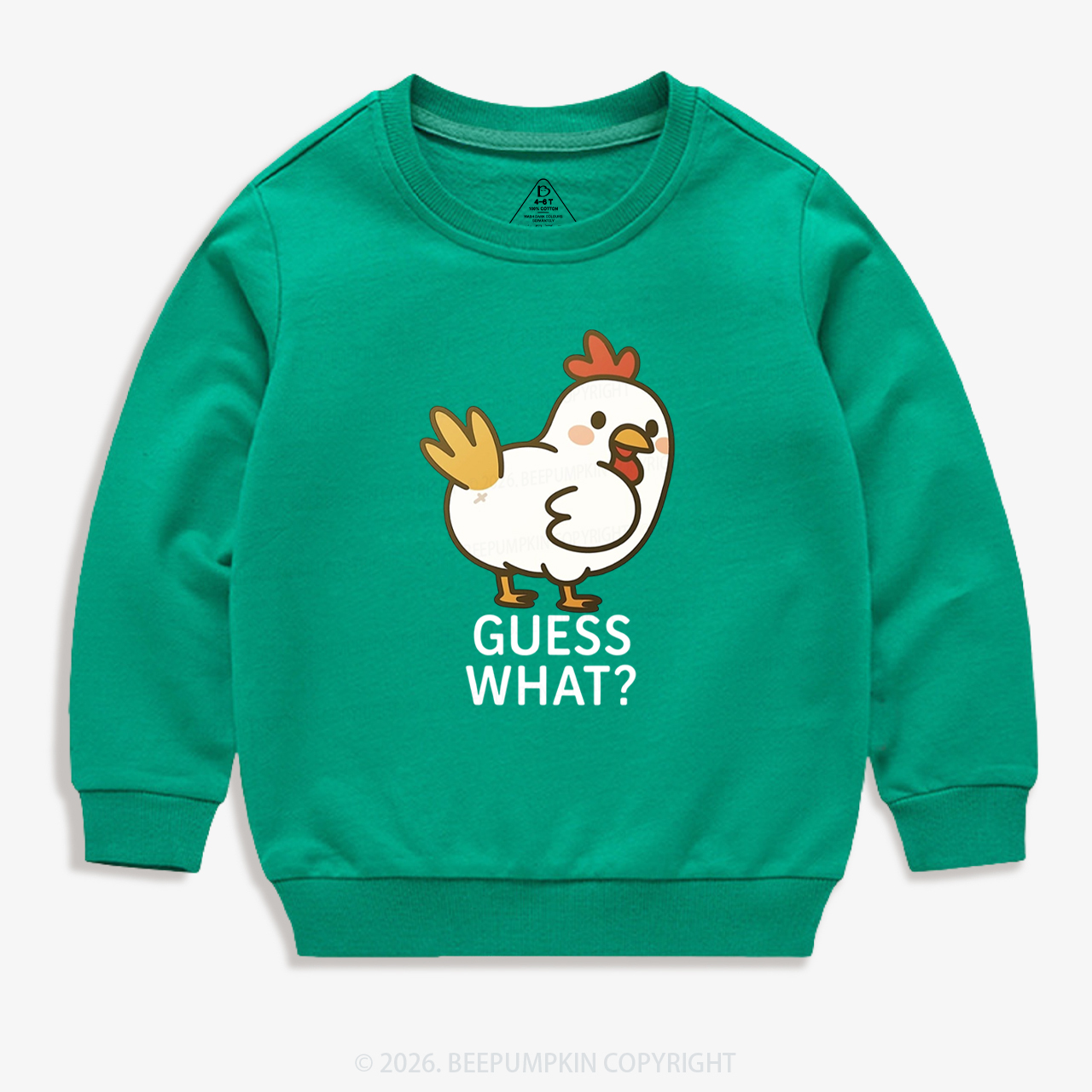 Guess What Chicken Funny Butt Joke Kid's Sweatshirt 7