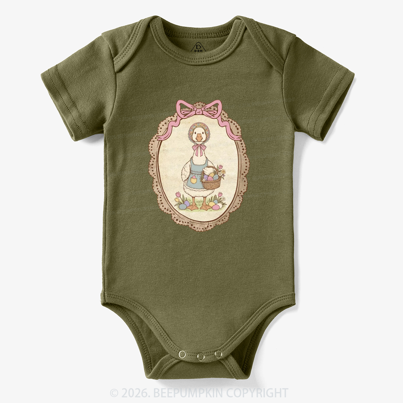 Floral Coquette Spring Easter Goose Bodysuit