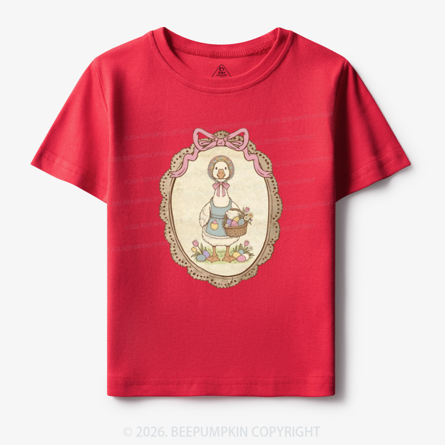 Floral Coquette Spring Easter Goose Toddler&Kid's Tees