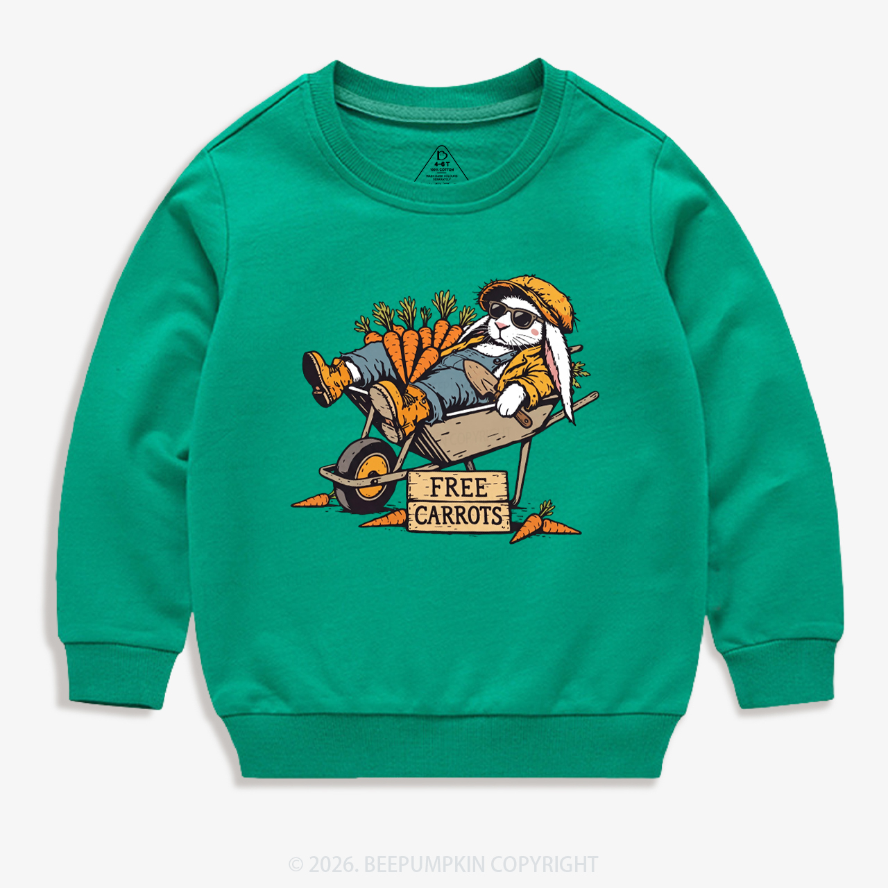 Cool Bunny Free Carrots Easter Kid's Sweatshirt