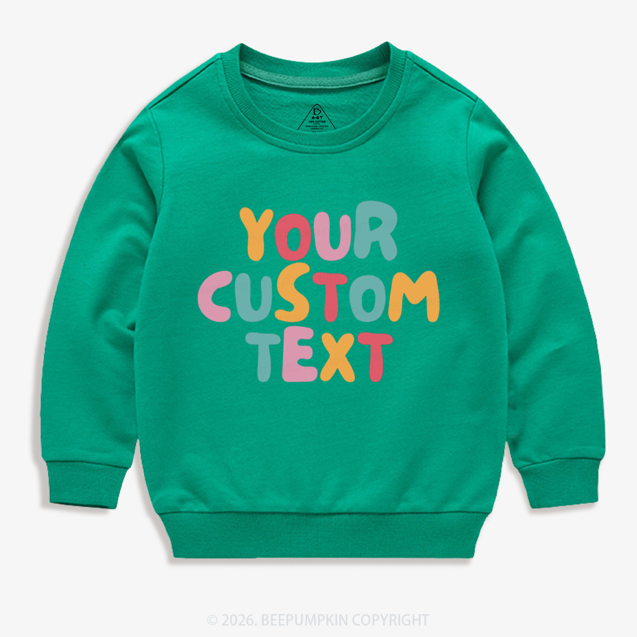 Personalized Retro Your Text Kid's Sweatshirt