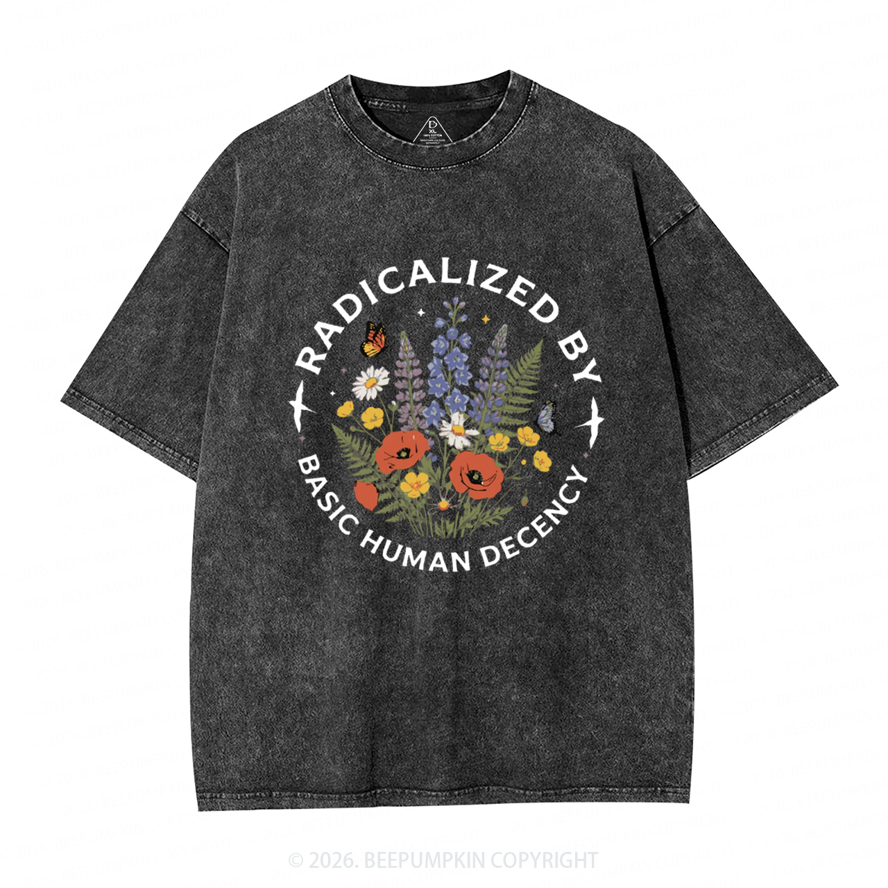 Radicalized By Basic Human Decency Washed T-Shirts