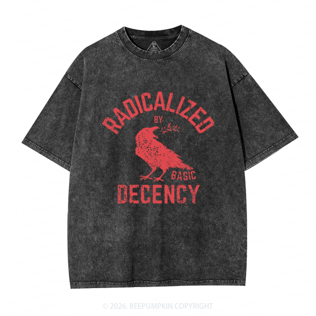 Radicalized By Basic Decency Equality Washed T-Shirts