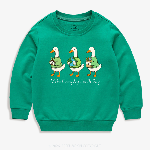 Make Everyday Earth Day Silly Goose Kid's Sweatshirt