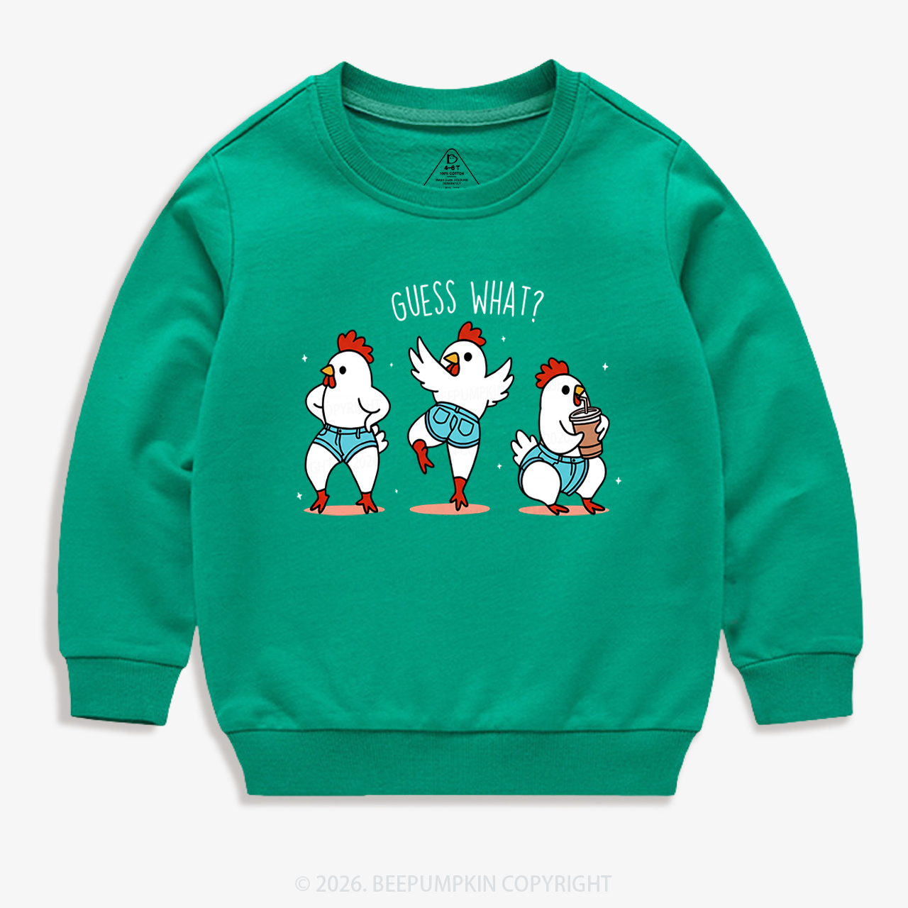 Guess What Chicken Butt Funny Western Kid's Sweatshirt