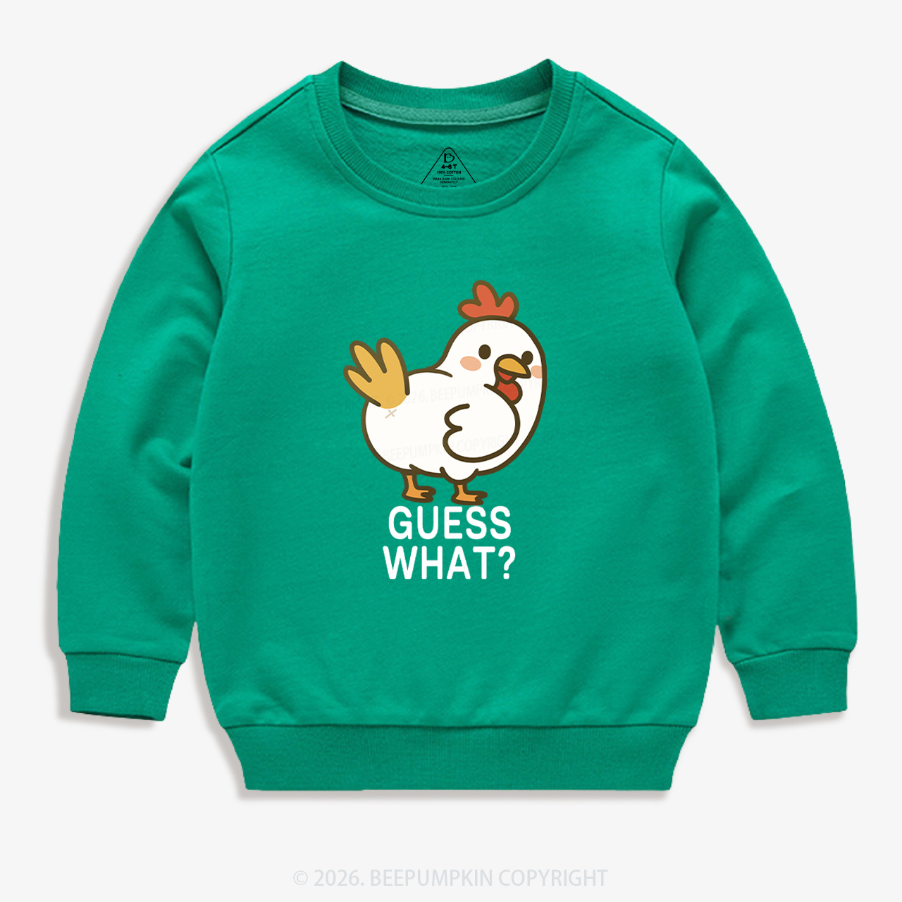 Guess What Chicken Funny Butt Joke Kid's Sweatshirt