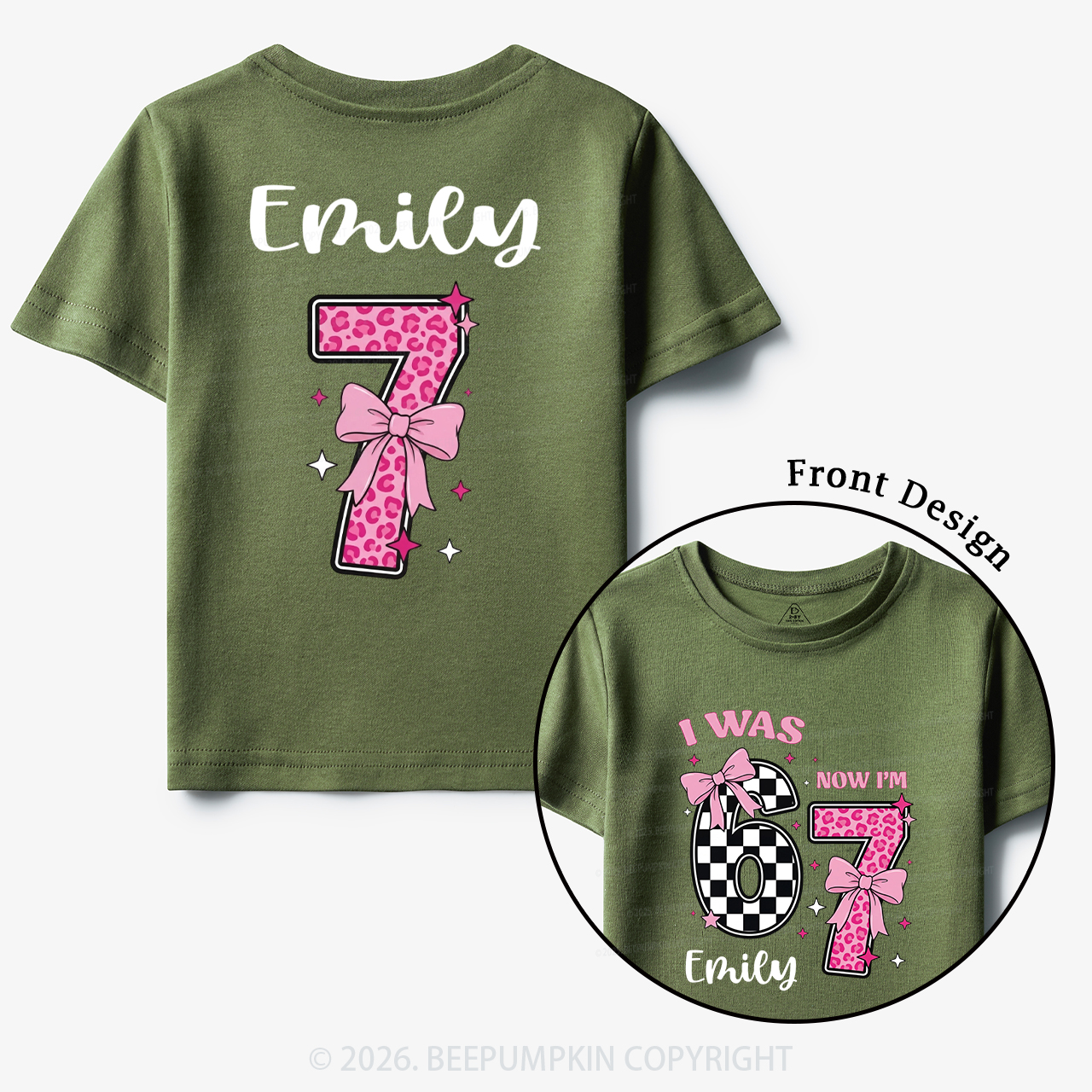 I Was 6 Now I'm 7 Girls Birthday Toddler&Kid's Tees