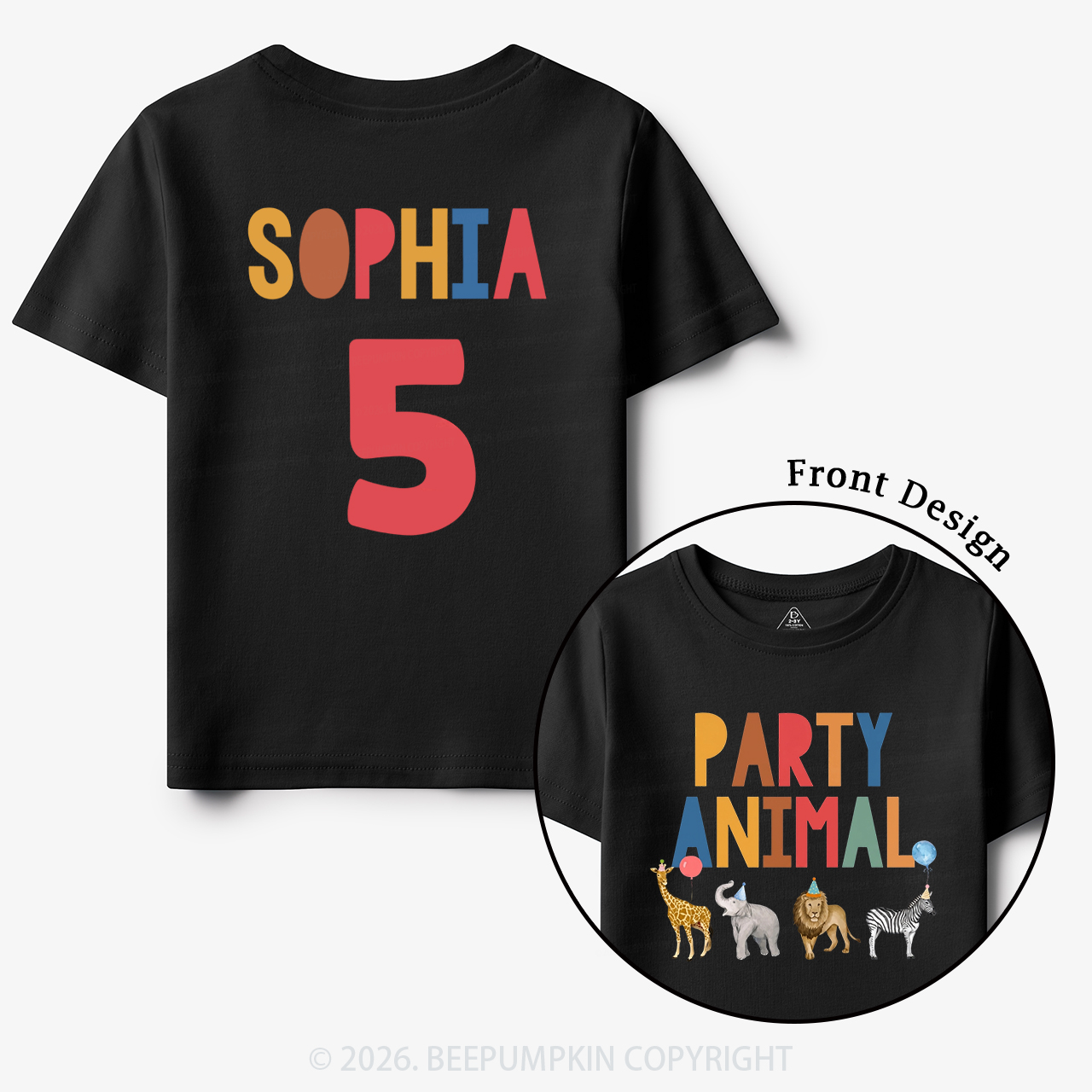 Personalized Party Animal Birthday Toddler&Kid's Tees