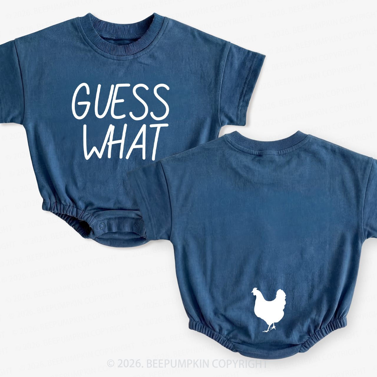 Guess What Chicken Butt Short Sleeve Baby Bubble Romper