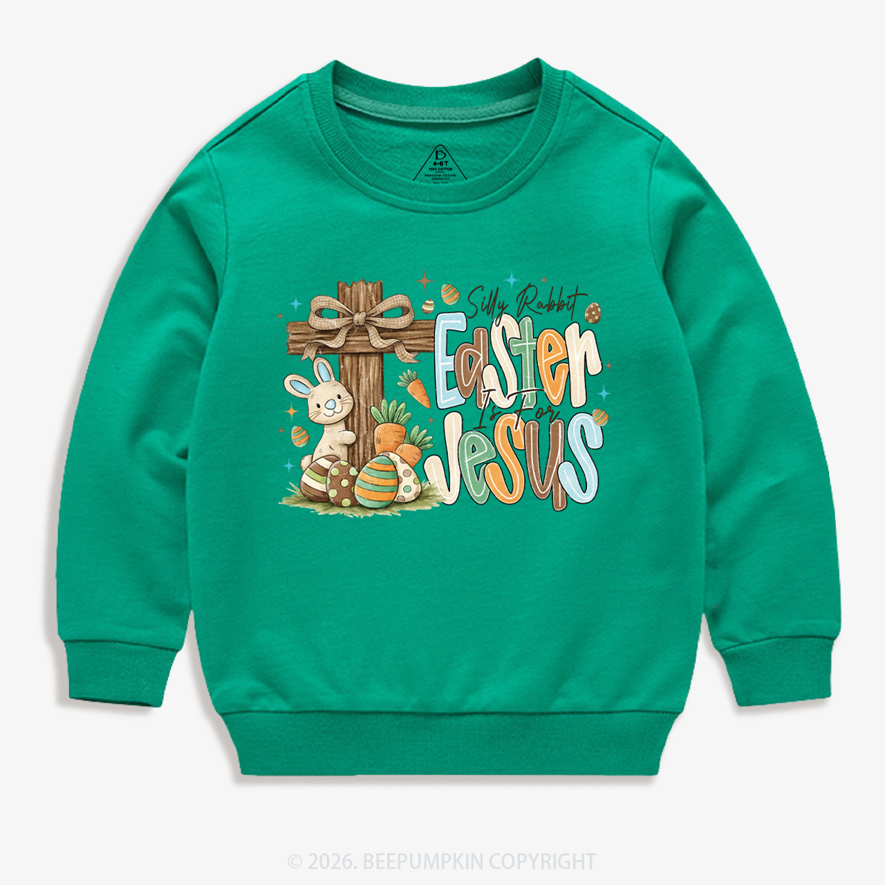 Easter If For Jesus Thrifted Farmhouse Bunny Kid's Sweatshirt