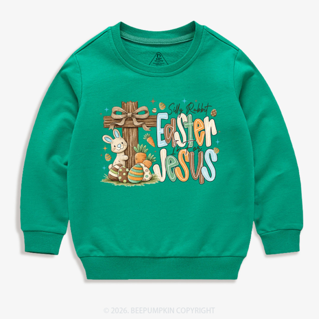 Easter If For Jesus Thrifted Farmhouse Bunny Kid's Sweatshirt