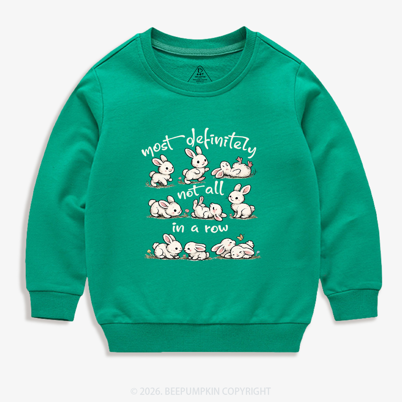 Funny Bunnies Not All In a Row Sarcastic Kid's Sweatshirt