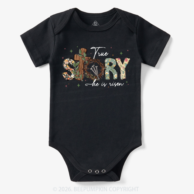 True Story He Is Risen Retro Easter Bodysuit