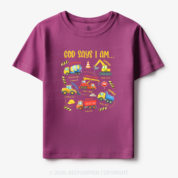 God Says I Am Construction Toddler&Kid's Tees