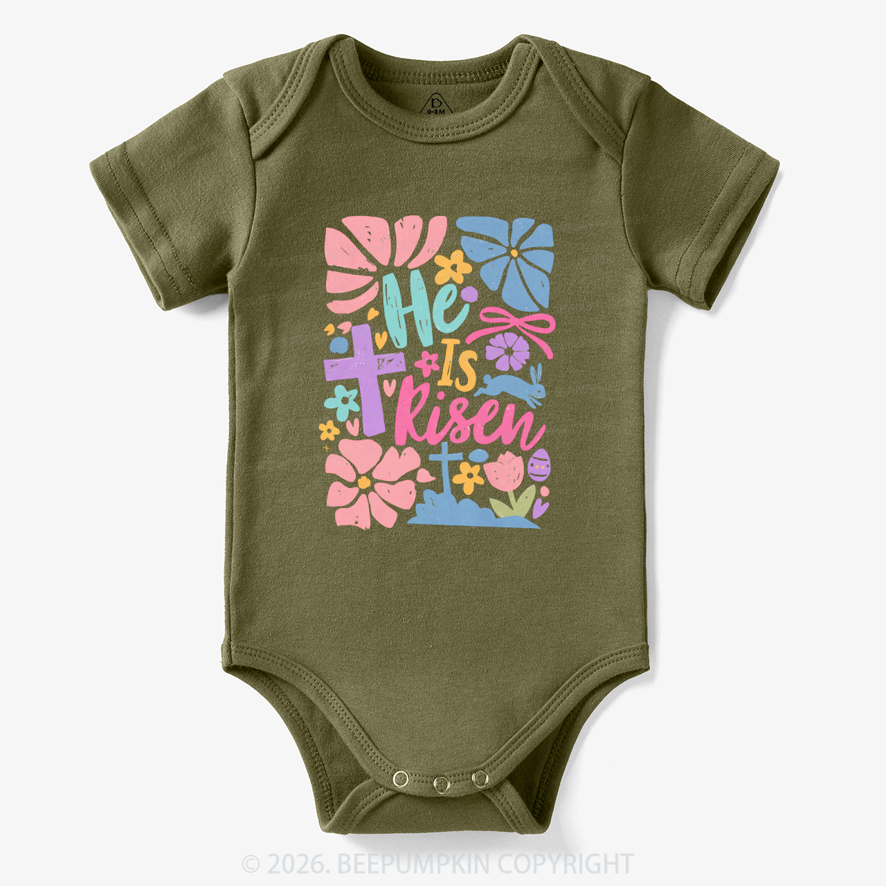 He is Risen Retro Christian Easter Bodysuit
