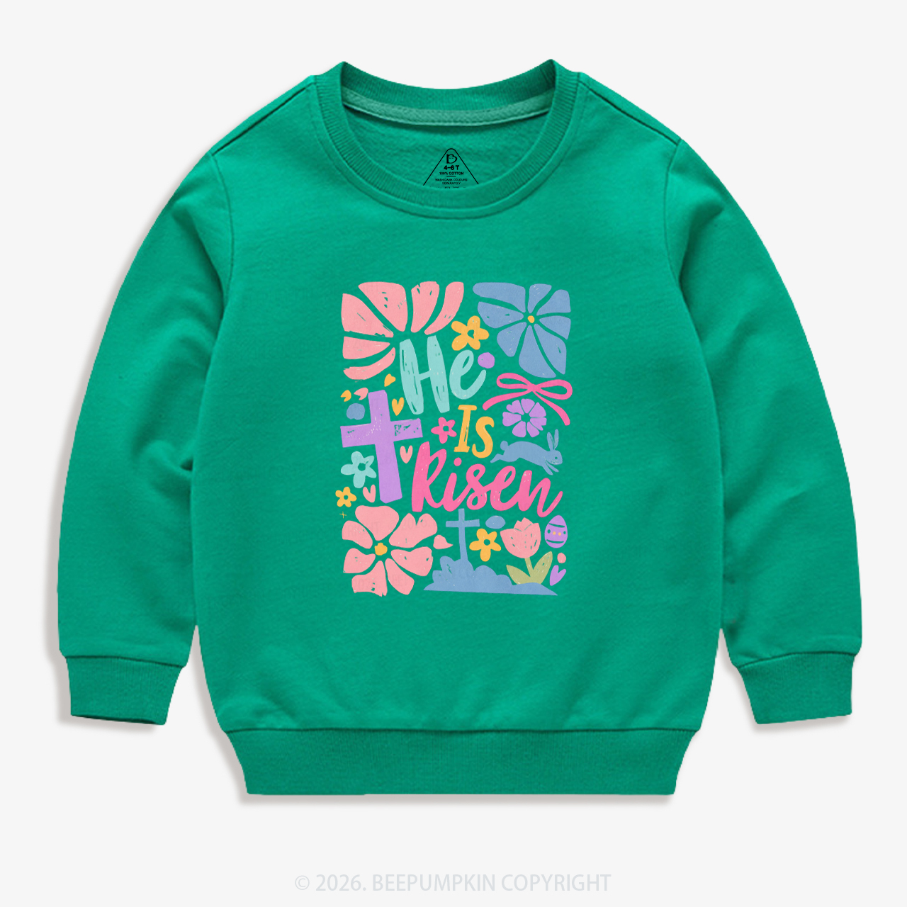 He is Risen Retro Christian Easter Kid's Sweatshirt