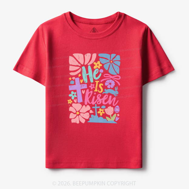 He is Risen Retro Christian Easter Toddler&Kid's Tees