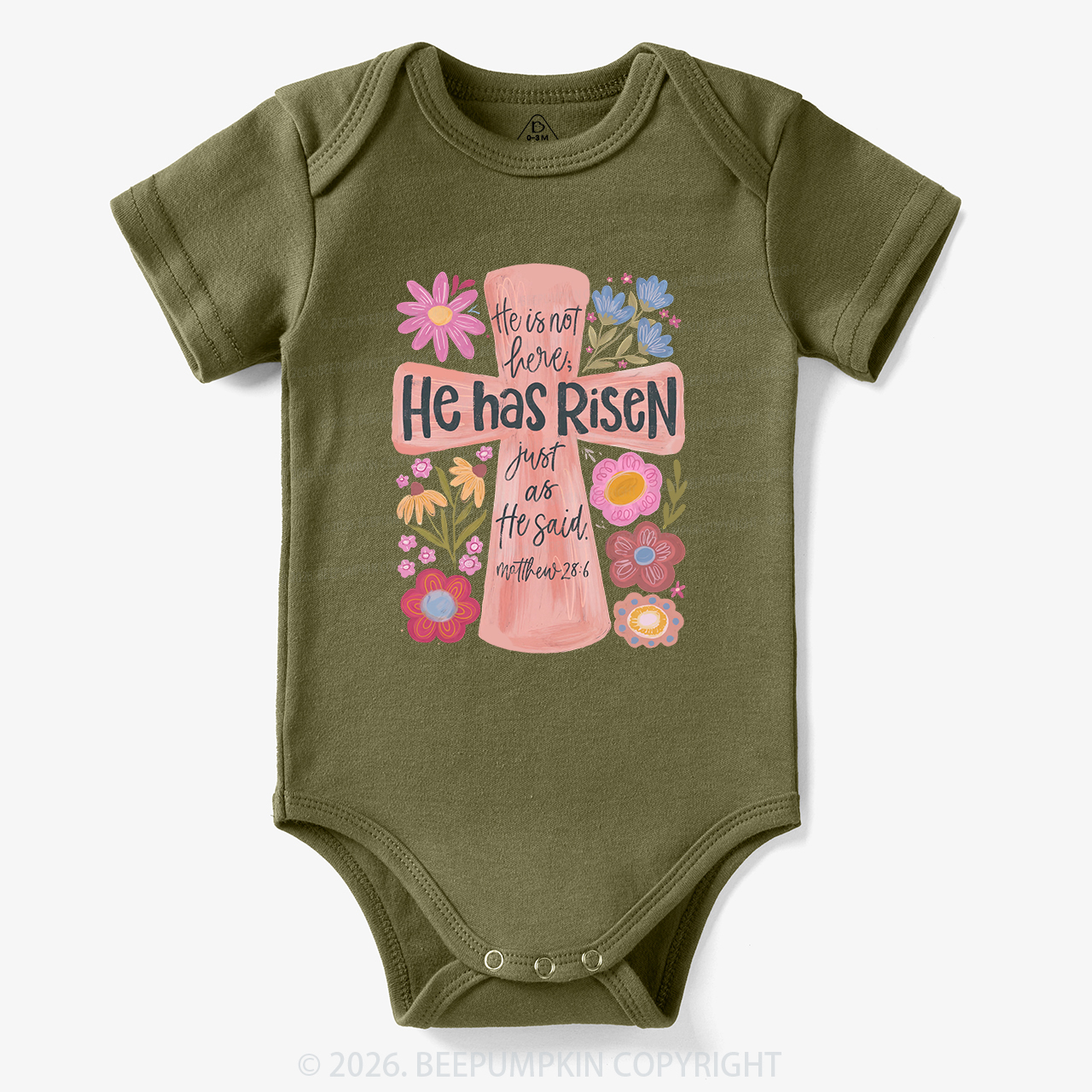 He Has Risen Christian Resurrection day Bodysuit