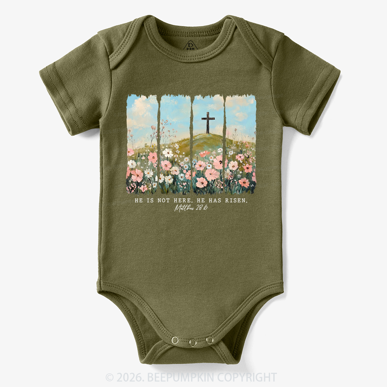 He is Risen Wildflower Spring Easter Bodysuit