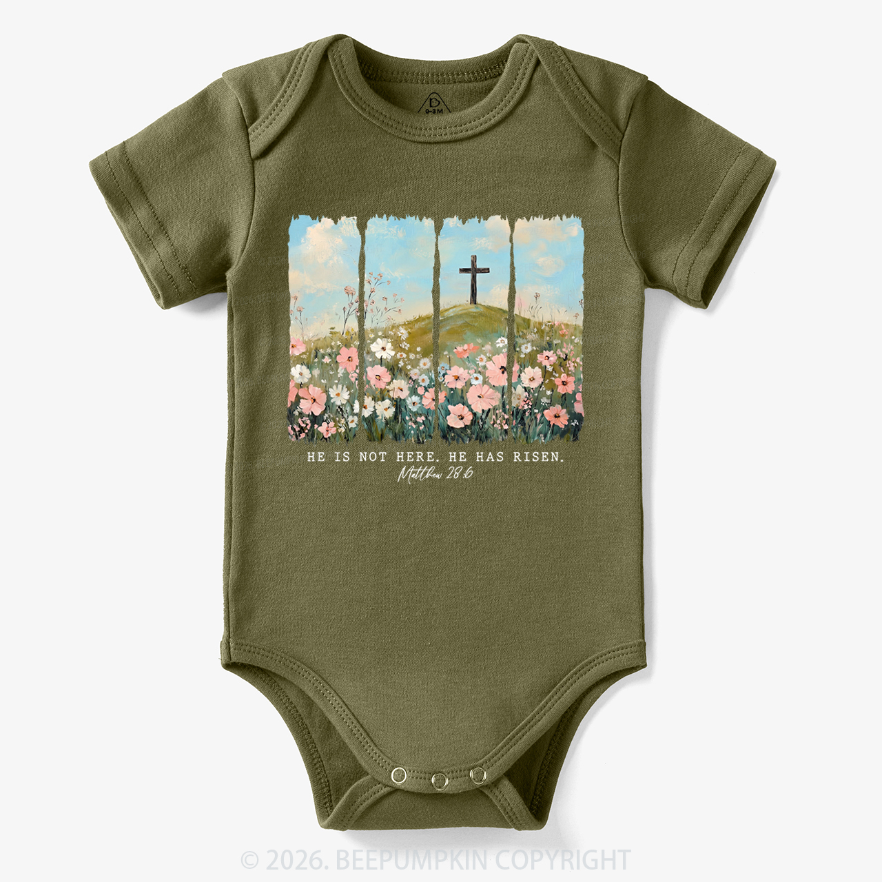 He is Risen Wildflower Spring Easter Bodysuit