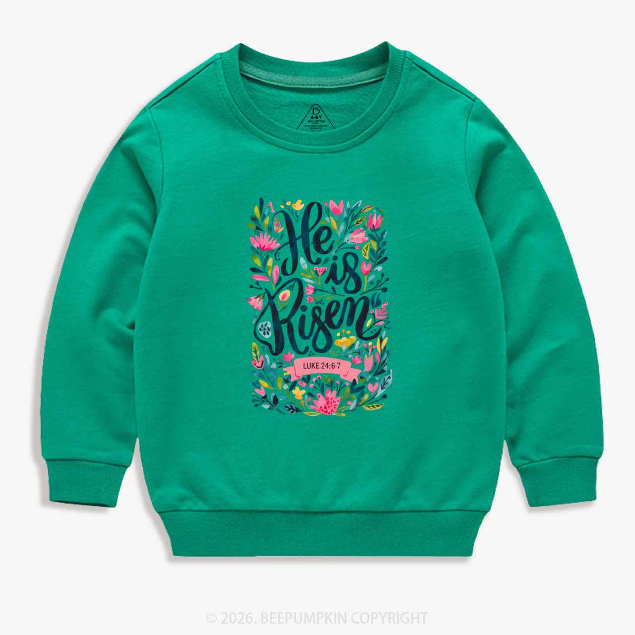 Christian Easter Floral Resurrection Kid's Sweatshirt