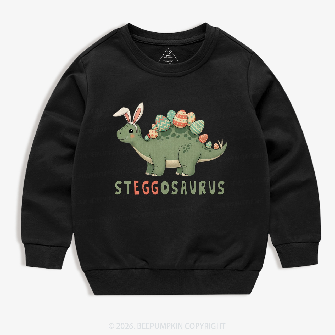 Steggosaurus Easter Dinosaur Kid's Sweatshirt