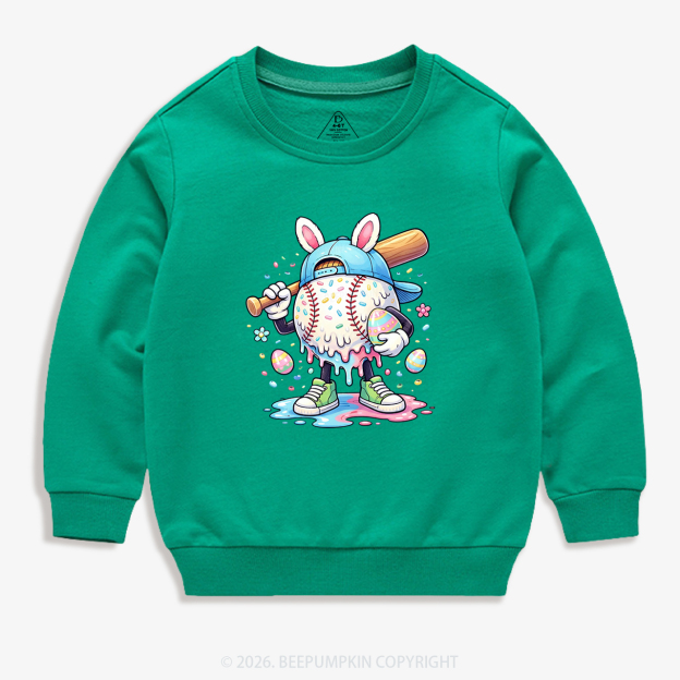 Easter Baseball Drip Kid's Sweatshirt