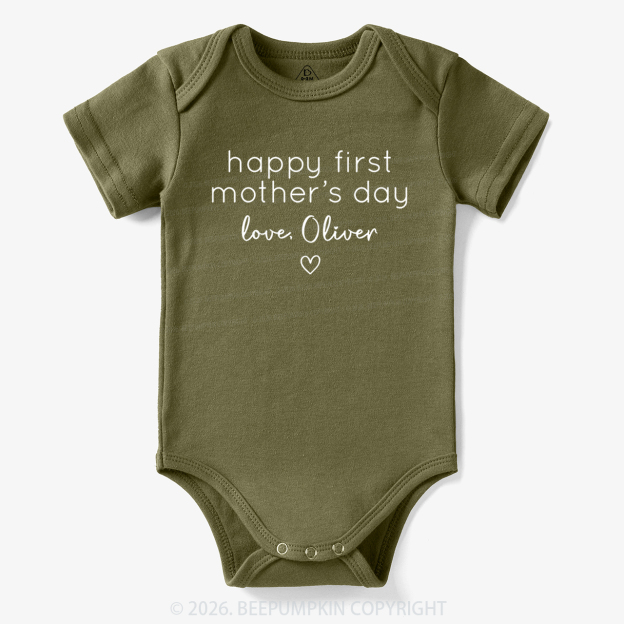 Personalised Retro Happy First Mother's Day Bodysuit
