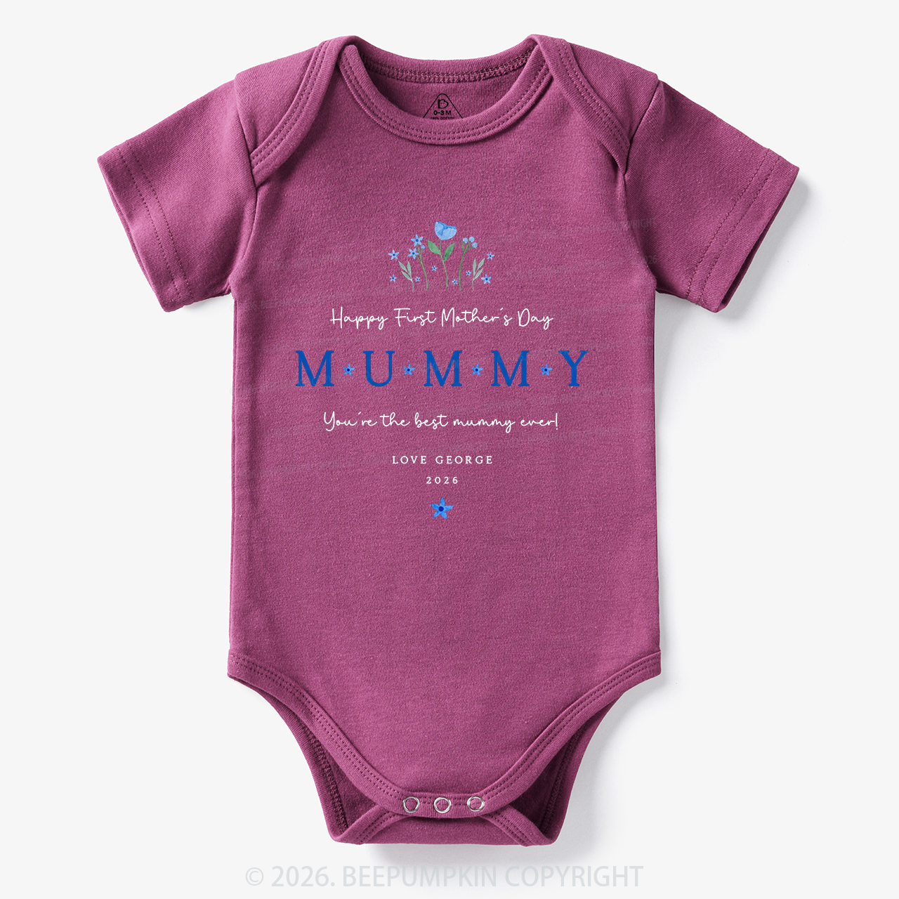 Personalized Our First Mother's Day Together Flower Bodysuit