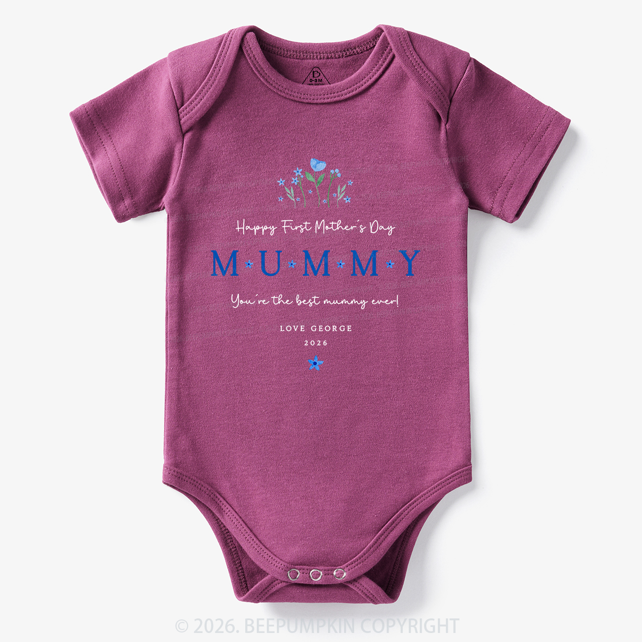 Personalized Our First Mother's Day Together Flower Bodysuit