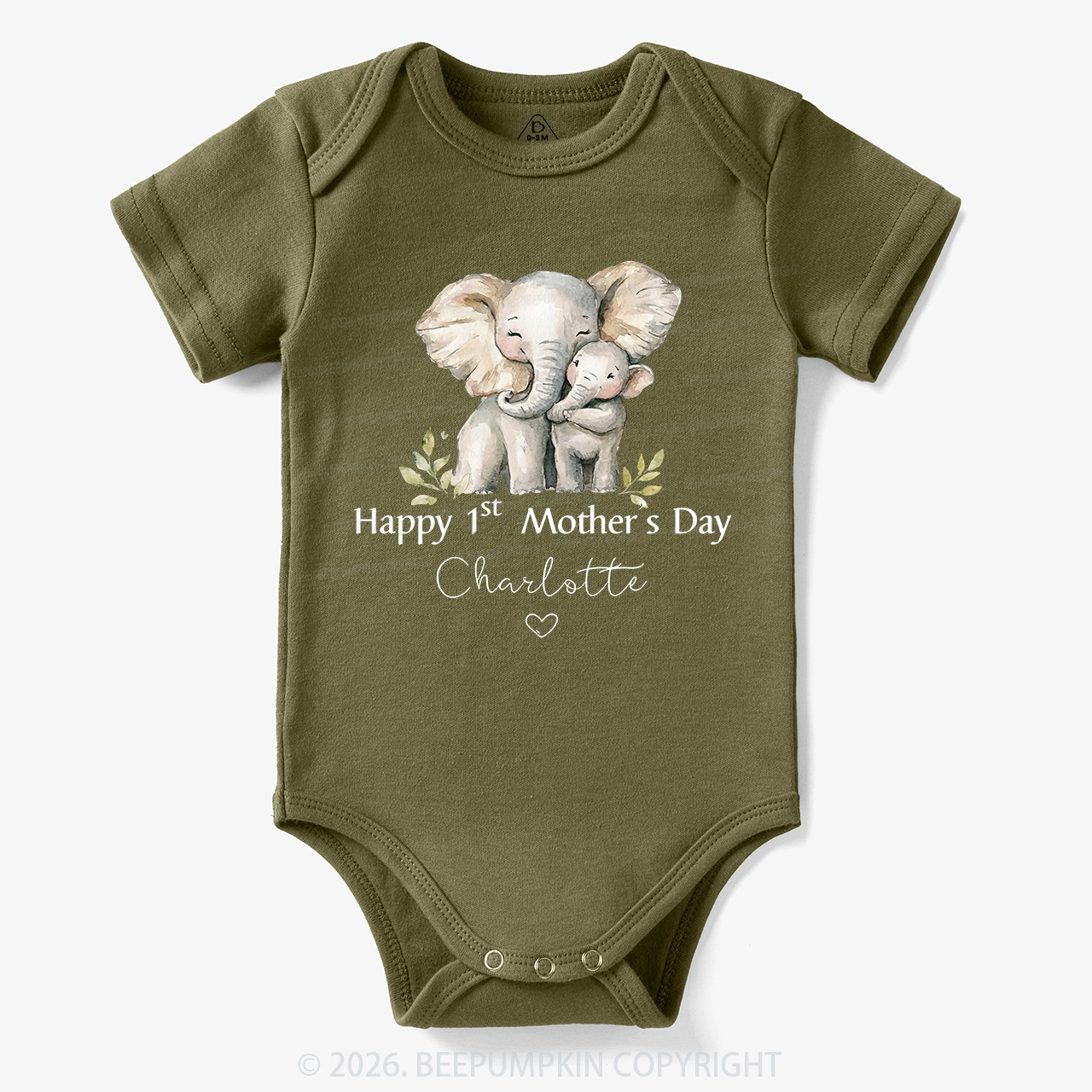 Personalized Happy Cute 1st Mother's Day Bodysuit