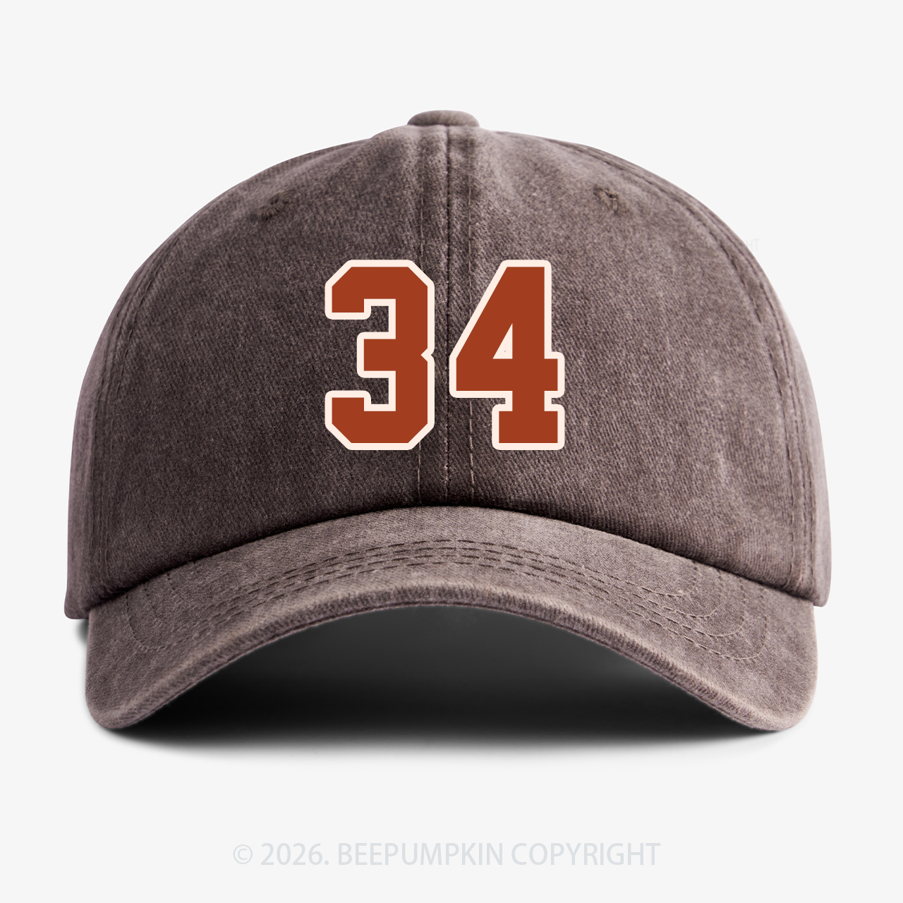 Personalized Number Washed Baseball Cap For Kids