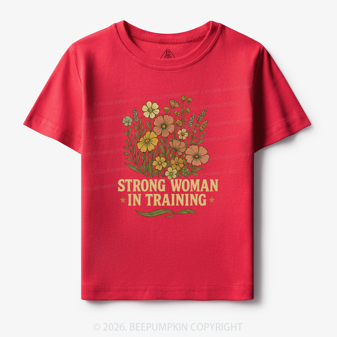 Strong Woman In Training Floral Toddler&Kid's Tees