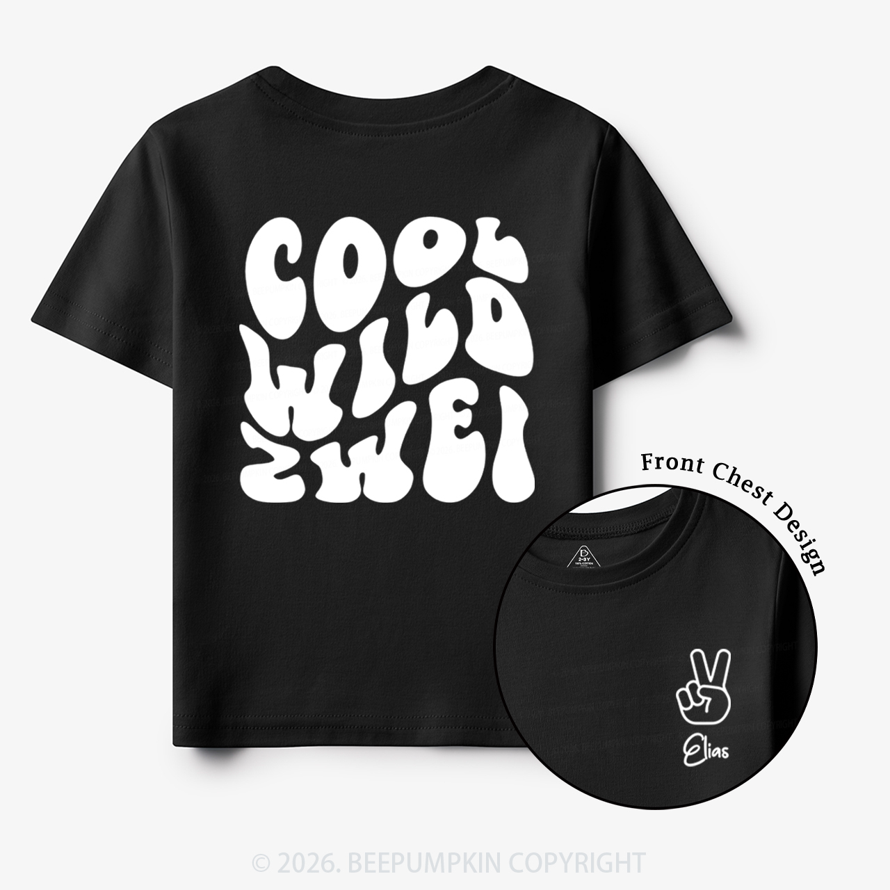 Personalized Birthday Cool Wild Zwei Toddler&Kid's Tees