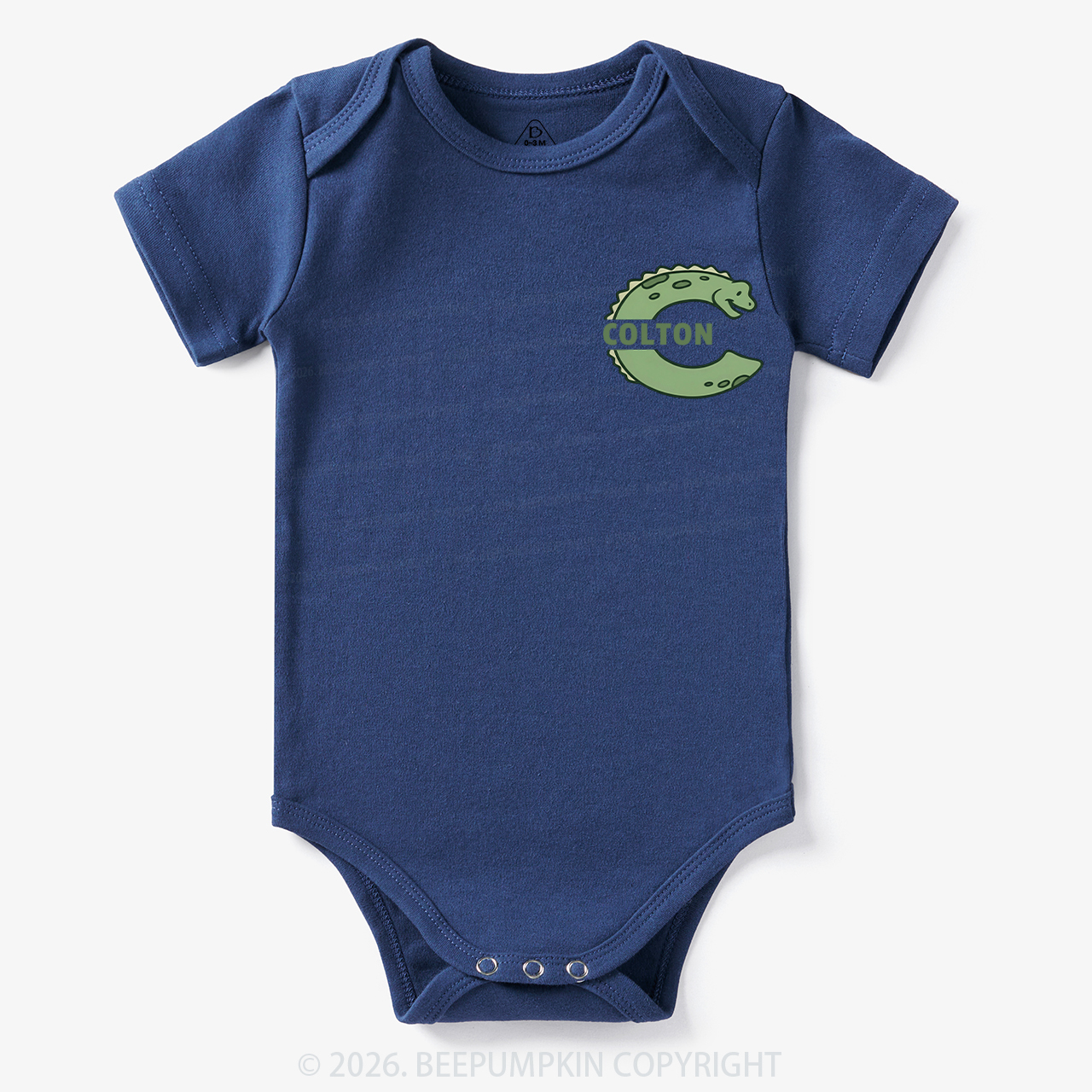 Personalized Cute Dinosaur Initial With Name Bodysuit