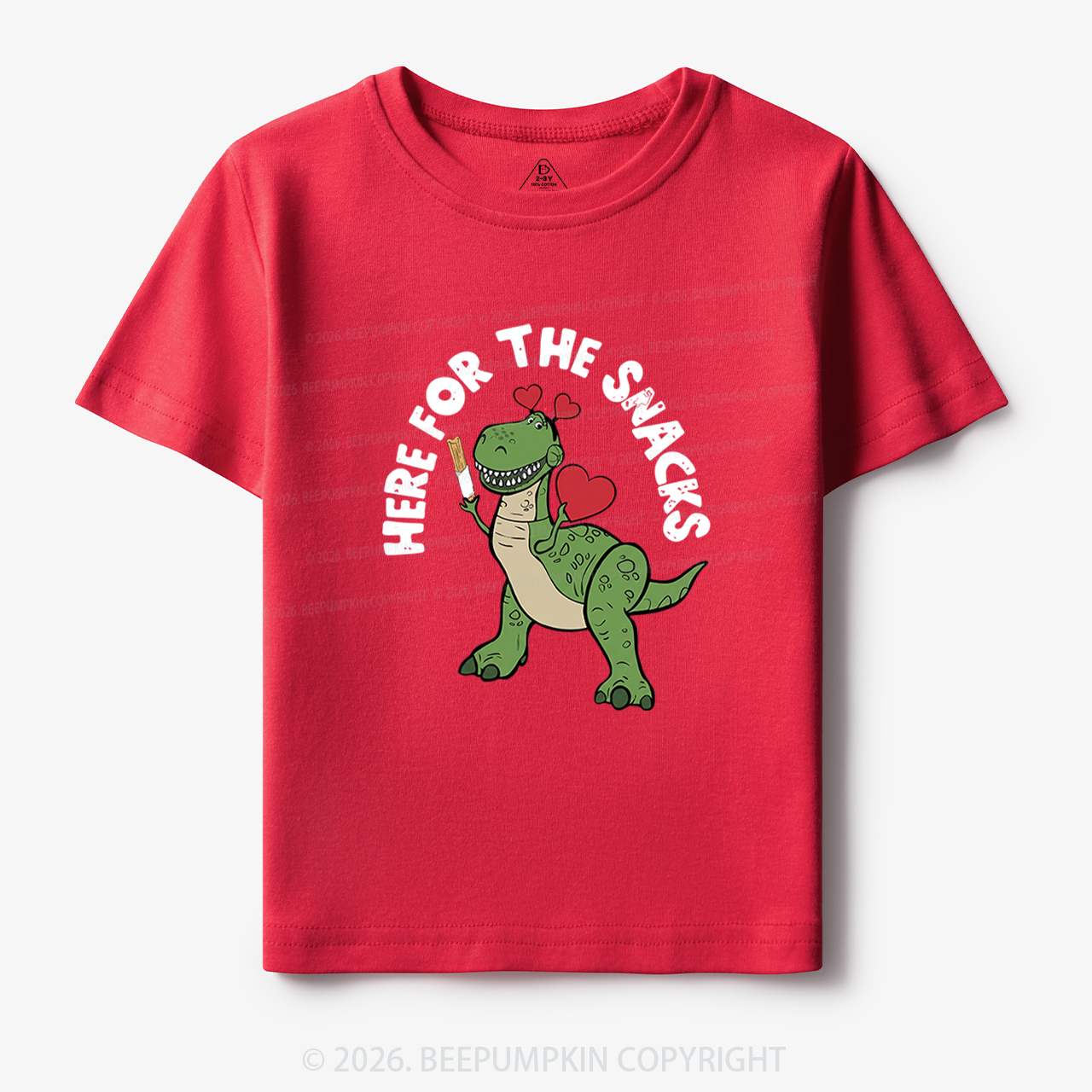 Here For The Snacks Funny Dinosaur Toddler&Kid's Tees
