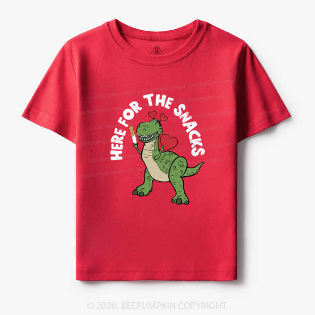 Here For The Snacks Funny Dinosaur Toddler&Kid's Tees