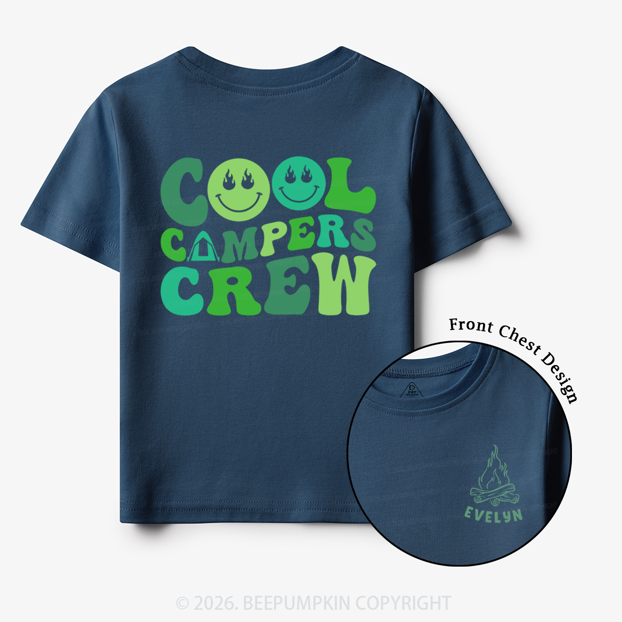Personalized Name Cool Campers Crew Toddler&Kid's Tees