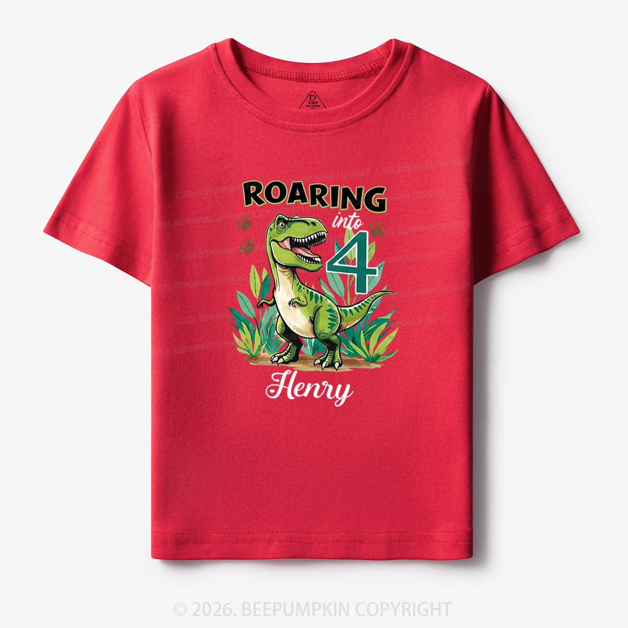 Personalized Dinosaur Birthday Any Age Toddler&Kid's Tees
