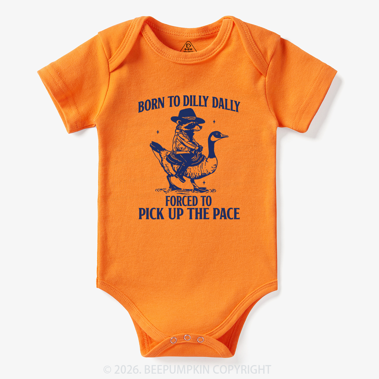 Born To Dilly Dally Retro Racoon Goose Bodysuit