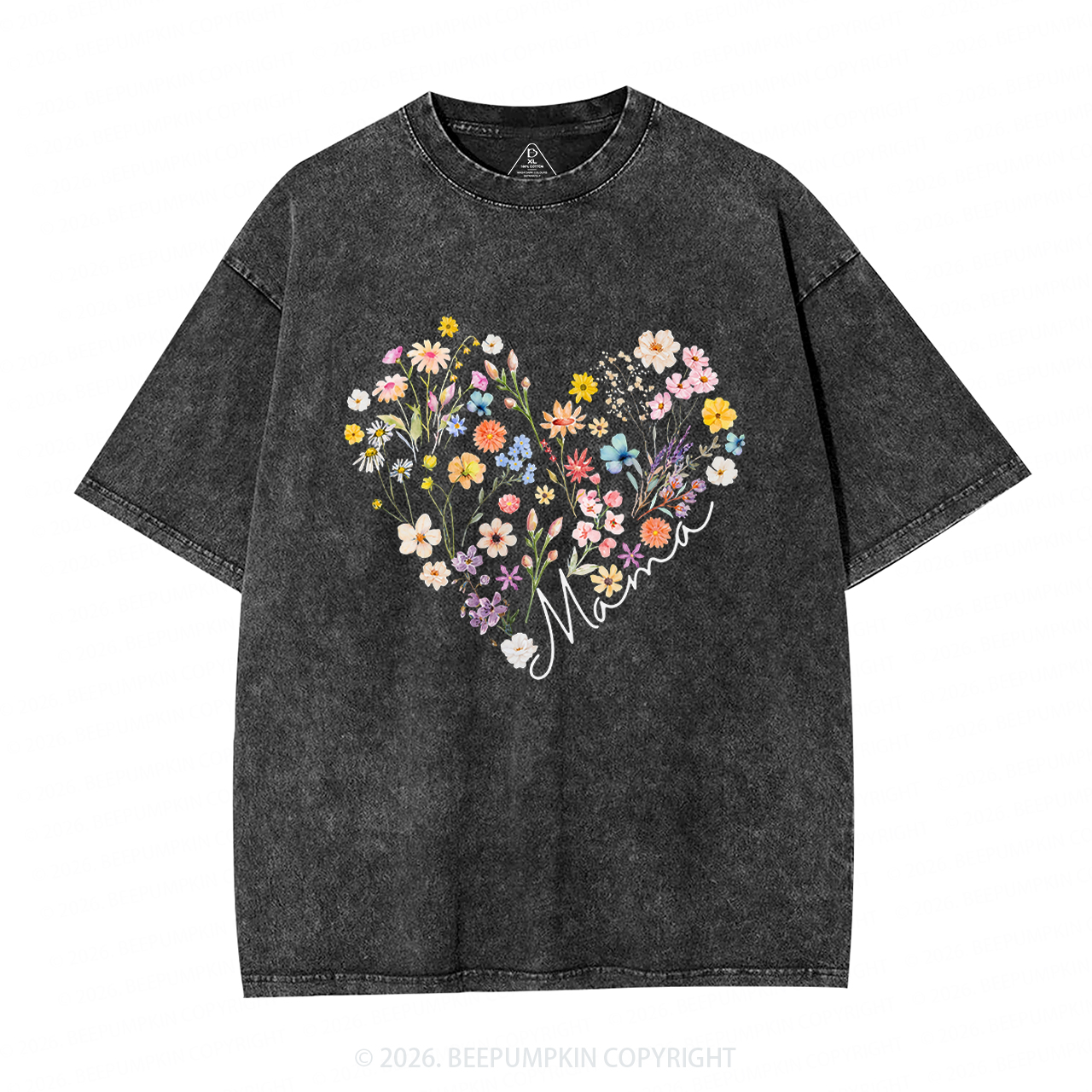 Bohemian Floral Adult Washed T-Shirts